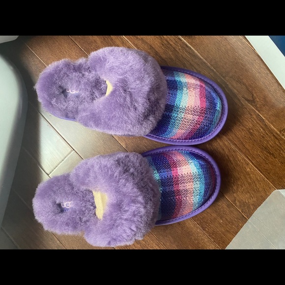 Authentic UGG Sequin Purple Ombré Slides/Slippers - Picture 2 of 4